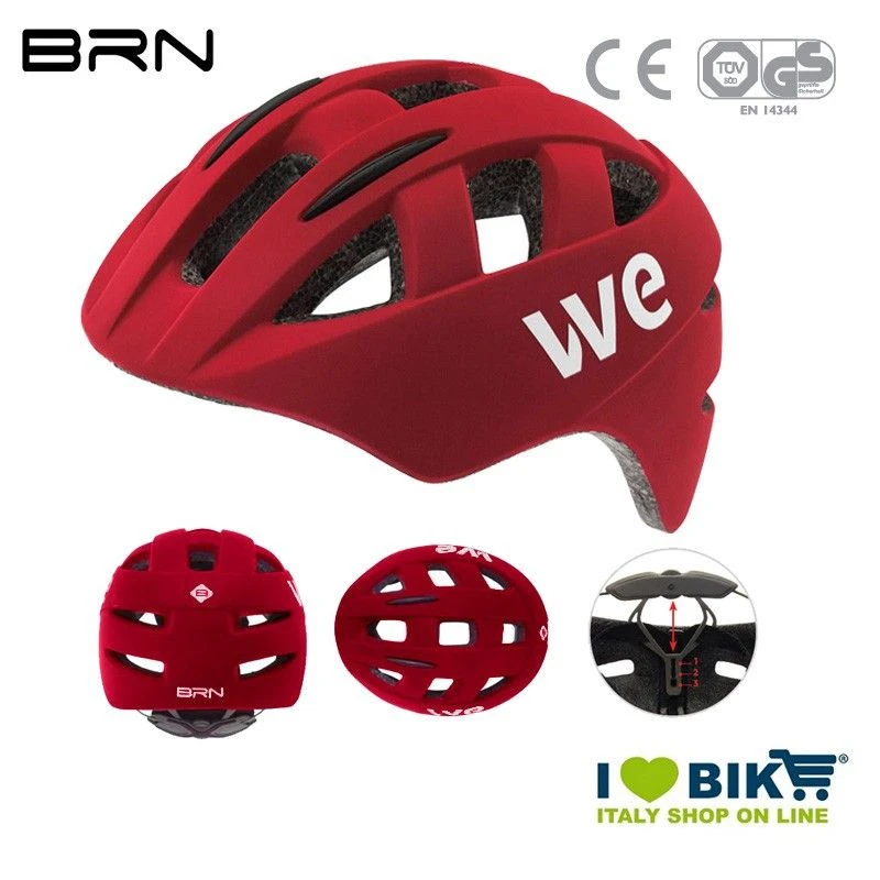 Casco BRN WE Rosso Opaco, Taglia Unica, 54-58 Cm 1 Casco BRN WE Rosso Opaco, Taglia Unica, 54-58 Cm