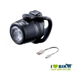 Fanalino Anteriore Mini Luxo In Alluminio, Luce Bianca, USB. Colore Nero, 2019