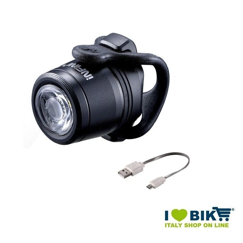 Fanalino Anteriore Mini Luxo In Alluminio, Luce Bianca, USB. Colore Nero, 2019 1 Fanalino Anteriore Mini Luxo In Alluminio, Luce Bianca, USB. Colore Nero, 2019