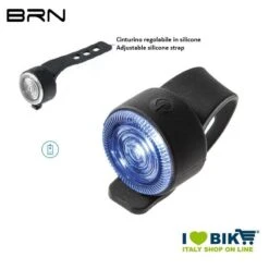Fanalino Posteriore 1 Led Bianco 12 Lumen, BRN Round, 2 Batterie BA02D Incluse