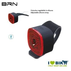 Fanalino Posteriore 1 Led Rosso 6 Lumen, BRN Square, Ricarica USB