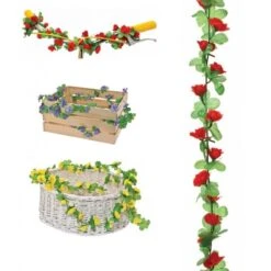 BRN Ghirlanda Con Fiori Rossi Per Decorare Cestini Bicicletta Decorazioni Con Fiori Per Bici E Manubri Vendita