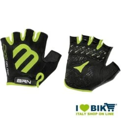 Guanti Ciclismo Corti BRN Gel Pro Nero/fluo Verde Bike Shop