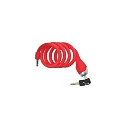 Vendita On Line Lucchetto Per Bici A Spirale In Silicone 120 Cm X 12 Mm Rosso Opaco Negozio Shop Accessori Bici