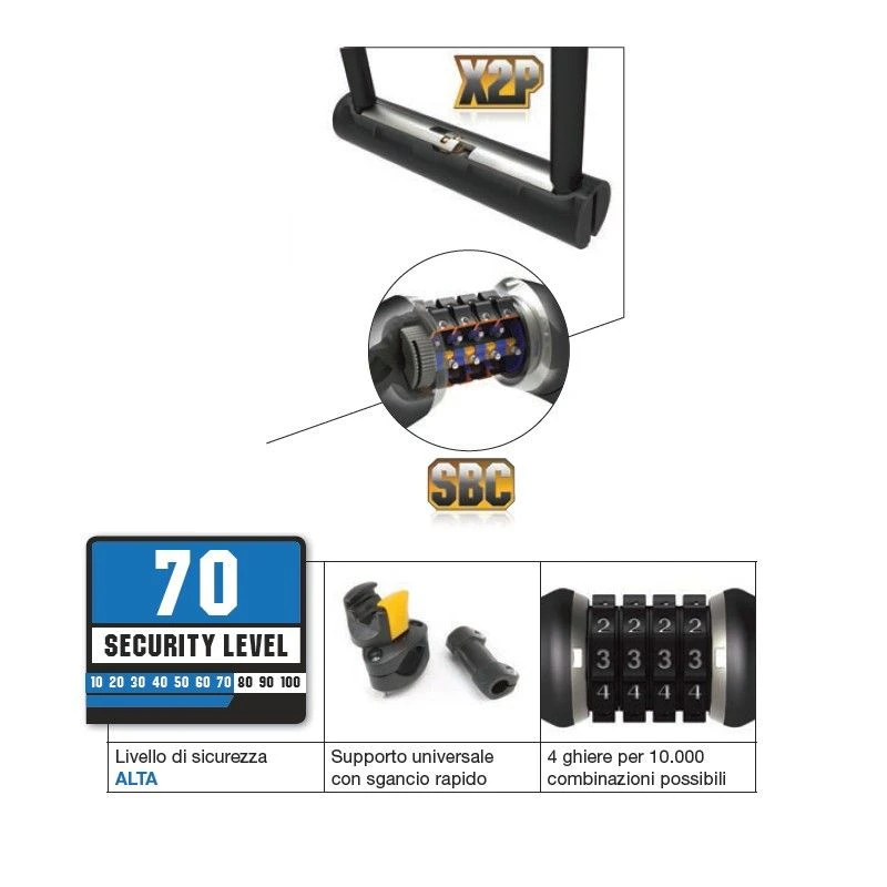 Lucchetto Onguard Bulldog Combo Mini 90x140mm Bike Shop 2 Lucchetto Onguard Bulldog Combo Mini 90x140mm Bike Shop - immagine 2