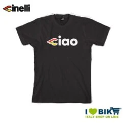 Maglietta Cinelli Ciao, Maniche Corte, In Cotone, Nera