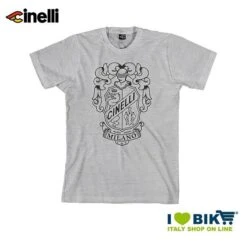 Maglietta Cinelli Crest, Maniche Corte In Cotone, Grigia