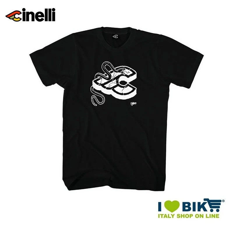 Maglietta Cinelli Mike Giant, Maniche Corte, In Cotone, Nera 1 Maglietta Cinelli Mike Giant, Maniche Corte, In Cotone, Nera