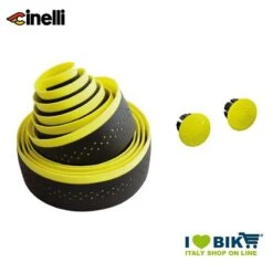 Nastro Manubrio Tech Multidensity, Giallo Fluo, Con Tappi Fluo