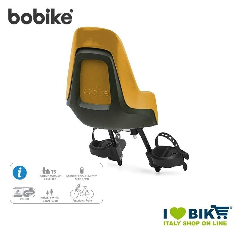 Seggiolino Bici Bobike MINI ONE Anteriore, Giallo 2 Seggiolino Bici Bobike MINI ONE Anteriore, Giallo - immagine 2