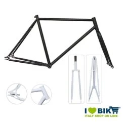 Telaio In Acciaio Fixed 56 Con Congiunzioni Nero Opaco